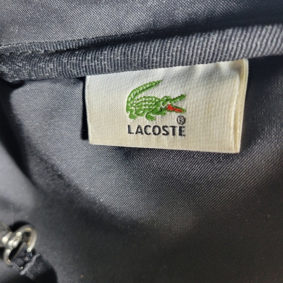 Lacoste birch white small back pack knapsack black straps - Picture 9 of 11